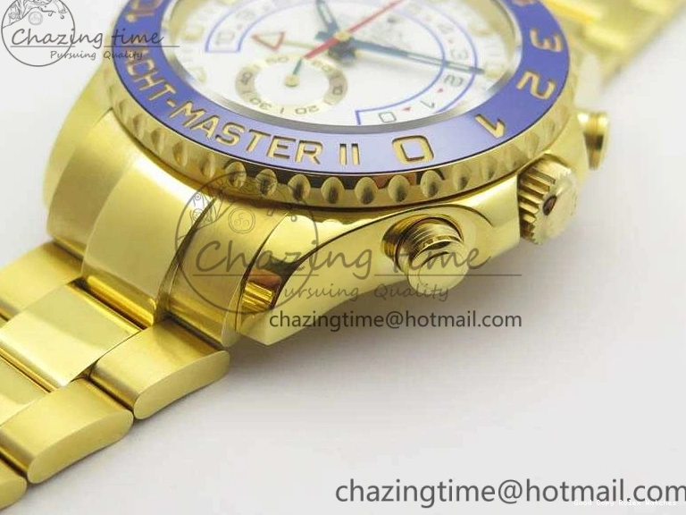 Best AAA Replica Sites Edition 3577 Bracelet II YG On YachtMaster YG Cozy 116688 Ceramic Bezel Best A White 1:1 Blue Dial JF 1224